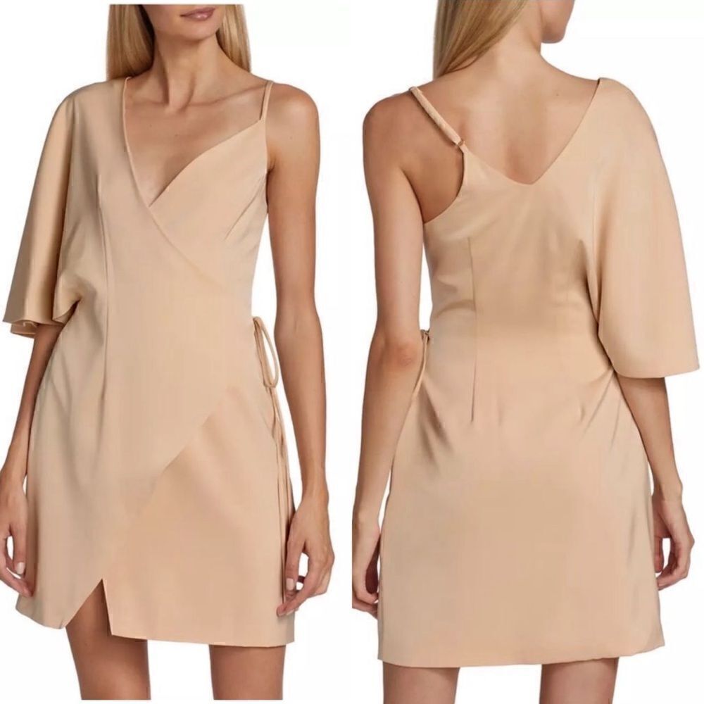 Kimberly Goldson NWT Laurel One Shoulder Mini Dress in Bone Size M